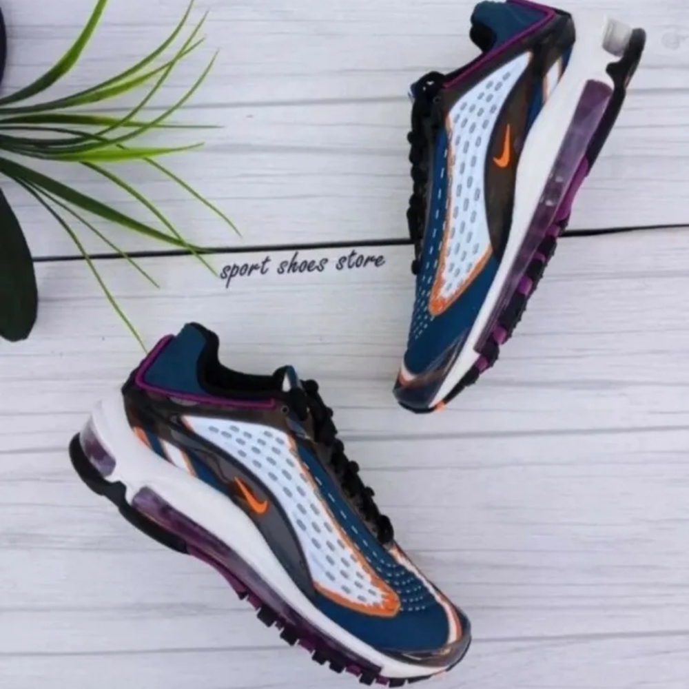 5Y | 6.5 WOMEN'S NIKE AIR MAX DELUXE AR0115-002 COOL GREY BLUE WHITE RUNNING